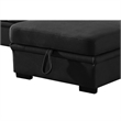 Zen Sleeper Sectional with Storage and Pull-Out Bed- Black Microfiber