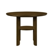 Andre Round Counter-Height Table with Open Shelf Base- Brown Wood- 48 Inch