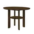 Andre Round Counter-Height Table with Open Shelf Base- Brown Wood- 48 Inch