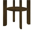 Andre Round Counter-Height Table with Open Shelf Base- Brown Wood- 48 Inch
