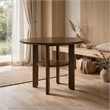 Andre Round Counter-Height Table with Open Shelf Base- Brown Wood- 48 Inch