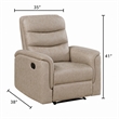 Meloni Reclining Chair with Pull-Hand Mechanism- Taupe Microfiber