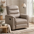 Meloni Reclining Chair with Pull-Hand Mechanism- Taupe Microfiber