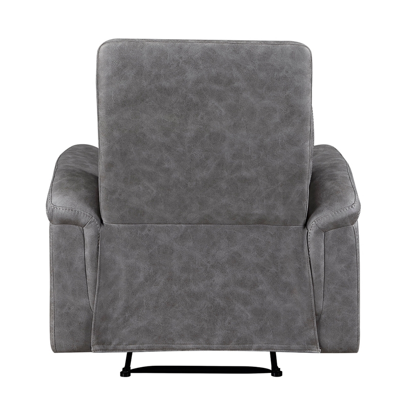 Meloni Reclining Chair with Pull-Hand Mechanism- Gray Microfiber