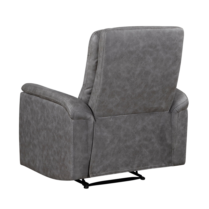 Meloni Reclining Chair with Pull-Hand Mechanism- Gray Microfiber