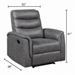 Meloni Reclining Chair with Pull-Hand Mechanism- Gray Microfiber