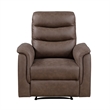 Meloni Reclining Chair with Pull-Hand Mechanism- Brown Microfiber