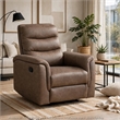 Meloni Reclining Chair with Pull-Hand Mechanism- Brown Microfiber