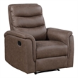 Meloni Reclining Chair with Pull-Hand Mechanism- Brown Microfiber