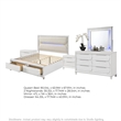 Queen Bedroom Set- Pearl White Silver- 5pc w 2 Nightstands- Dresser
