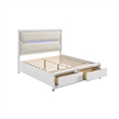 Queen Bedroom Set- Pearl White Silver- 3pc w 2 Nightstands