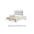 Queen Bedroom Set- Pearl White Silver- 3pc w 2 Nightstands