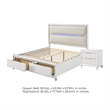 Queen Bedroom Set- Pearl White Silver- 2pc w Nightstand