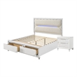 Queen Bedroom Set- Pearl White Silver- 2pc w Nightstand