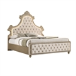 King Bedroom Set- Upholstered Design- Beige Brown- 3pc w 2 Nightstands