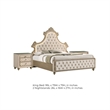 King Bedroom Set- Upholstered Design- Beige Brown- 3pc w 2 Nightstands