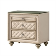 King Bedroom Set- Upholstered Design- Beige Brown- 2pc w Nightstand