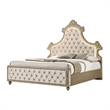 King Bedroom Set- Upholstered Design- Beige Brown- 2pc w Nightstand