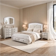 Queen Bedroom Set- Antique White Zinc- 5pc w 2 Nightstands- Dresser
