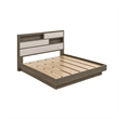King Bedroom Set- Storage Gray and Nickel- 2 Piece Set with Nightstand