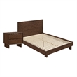 Queen Bedroom Set- Brown- 2 Piece Set with Nightstand
