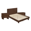 Queen Bedroom Set- Brown- 3 Piece Set with 2 Nightstands