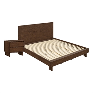 King Bedroom Set- Brown- 2 Piece Set with Nightstand