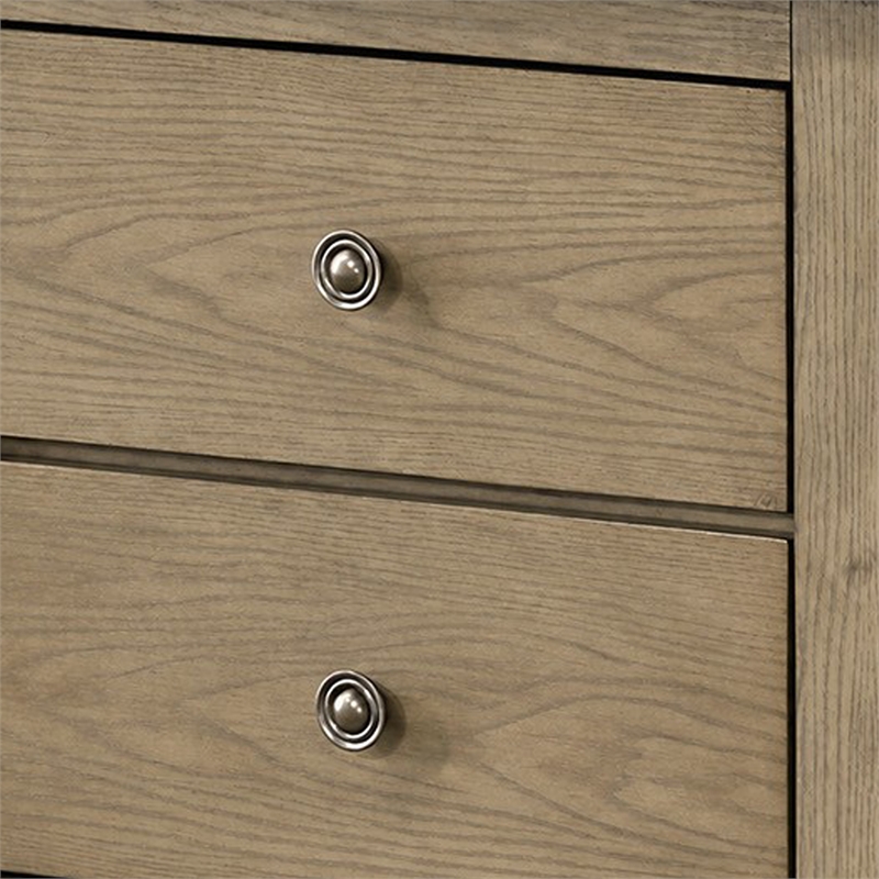 Queen Bedroom Set- Vineyard Oak Brown- 2 Piece Set with Nightstand