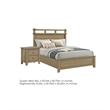 Queen Bedroom Set- Vineyard Oak Brown- 2 Piece Set with Nightstand