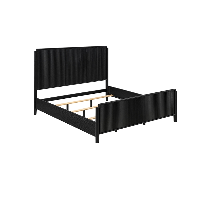 California King Bedroom Set- Black and Gold- 2 Piece Set with Nightstand