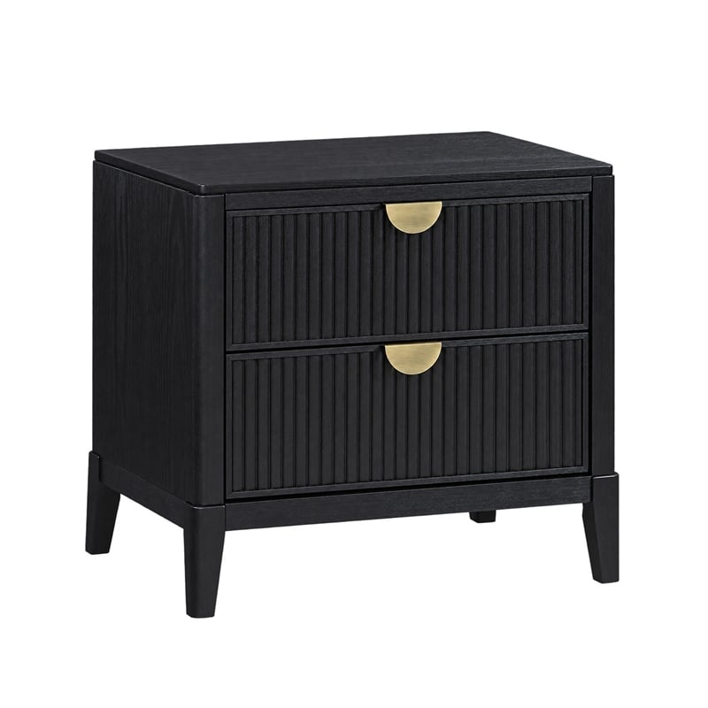 California King Bedroom Set- Black and Gold- 2 Piece Set with Nightstand