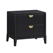California King Bedroom Set- Black and Gold- 2 Piece Set with Nightstand