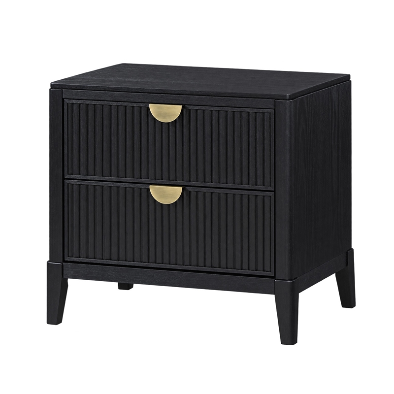 California King Bedroom Set- Black and Gold- 2 Piece Set with Nightstand