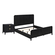 California King Bedroom Set- Black and Gold- 2 Piece Set with Nightstand