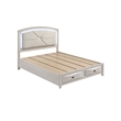 Queen Bedroom Set- Antique White Zinc- 4pc w 2 Nightstands- Dresser
