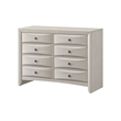 Queen Bedroom Set- Antique White Zinc- 4pc w 2 Nightstands- Dresser