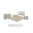 Queen Bedroom Set- Antique White Zinc- 4pc w 2 Nightstands- Dresser