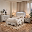 Queen Bedroom Set- Antique White Zinc- 4pc w 2 Nightstands- Dresser