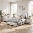 Queen Bedroom Set- Antique White Zinc- 4pc w 2 Nightstands- Dresser