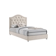 Full Bedroom Set- Upholstered Storage Design- Beige- 4pc w NS- Dresser