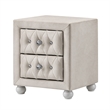Full Bedroom Set- Upholstered Storage Design- Beige- 4pc w NS- Dresser