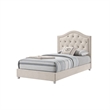 Full Bedroom Set- Upholstered Storage Design- Beige- 3pc w NS- Dresser