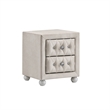 Full Bedroom Set- Upholstered Storage Design- Beige- 3pc w NS- Dresser