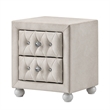 Full Bedroom Set- Upholstered Storage Design- Beige- 3pc w NS- Dresser