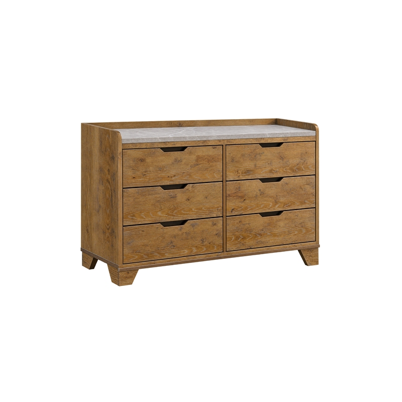 King Bedroom Set- Light Aspen Brown Gray- 4pc w 2 Nightstands- Dresser