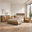 King Bedroom Set- Light Aspen Brown Gray- 4pc w 2 Nightstands- Dresser