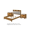 King Bedroom Set- Light Aspen Brown Gray- 3pc w 2 Nightstands