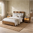 King Bedroom Set- Light Aspen Brown Gray- 3pc w 2 Nightstands