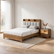 King Bedroom Set- Light Aspen Brown Gray- 2pc w Nightstand