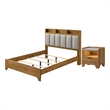 King Bedroom Set- Light Aspen Brown Gray- 2pc w Nightstand